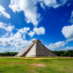 A breathtaking view of the pyramid in the archaeological site of Chichen Itza in Yucatan, Mexico